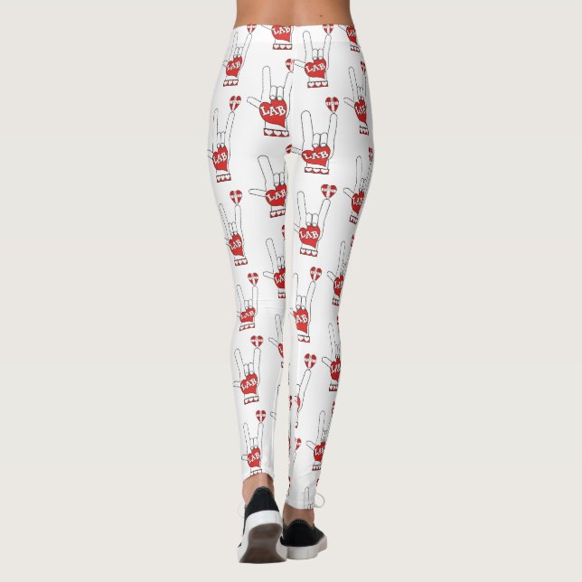 I LOVE THE LAB ASL SIGN  LEGGINGS (Back)