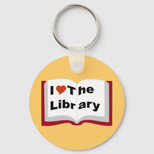 I Love The Library Key Ring