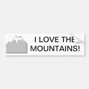 I love the mountains bumper sticker