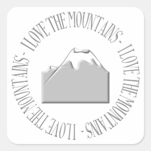 I love the mountains square sticker