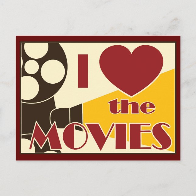 I Love the Movies Postcard (Front)
