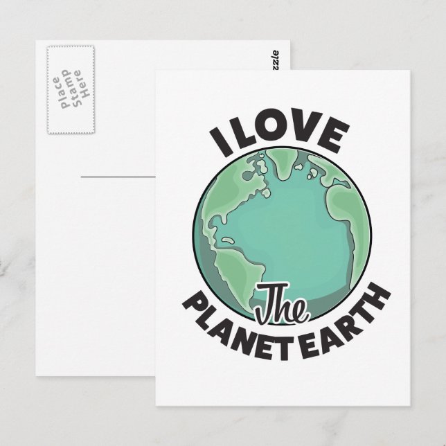 I Love The Planet Earth Postcard (Front/Back)