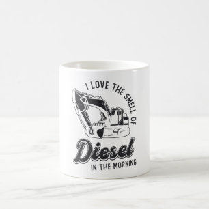I Love The Smell Excavator Construction Worker Coffee Mug