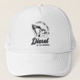 I Love The Smell Excavator Construction Worker Trucker Hat