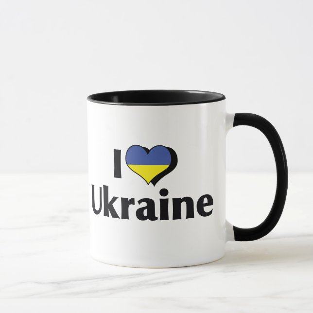 I Love The Ukraine Flag Mug (Right)