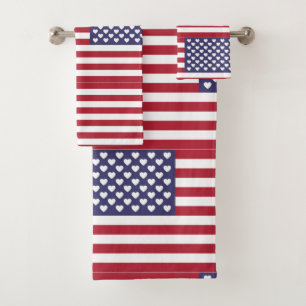 I LOVE THE UNITED STATES OF AMERICA BATH TOWEL SET