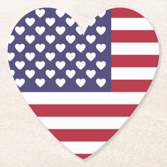 I LOVE THE UNITED STATES OF AMERICA PAPER COASTER (Front)
