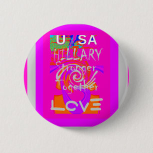 I Love The United States: Stronger Together 6 Cm Round Badge
