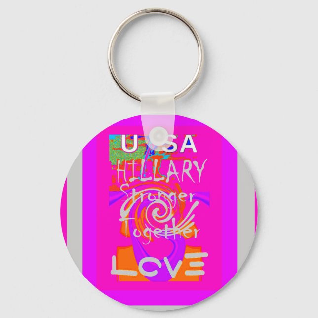 I Love The United States: Stronger Together Key Ring (Front)