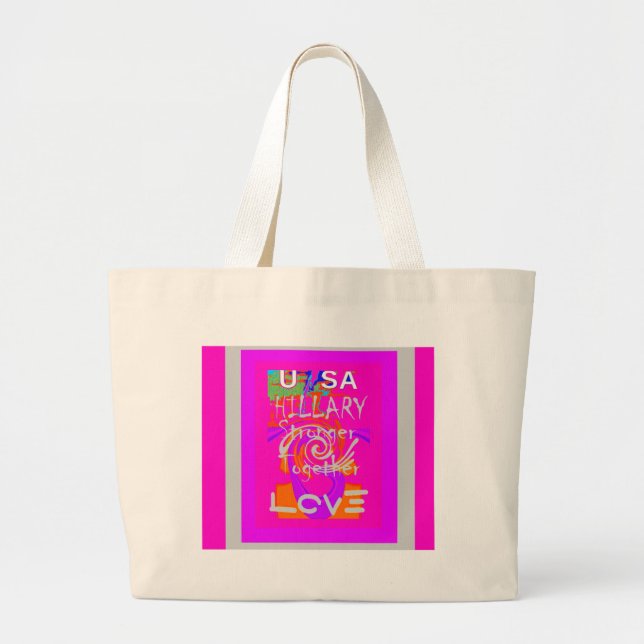 I Love The United States: Stronger Together Large Tote Bag (Front)