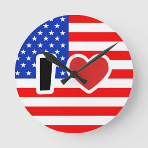 I love the USA Round Clock