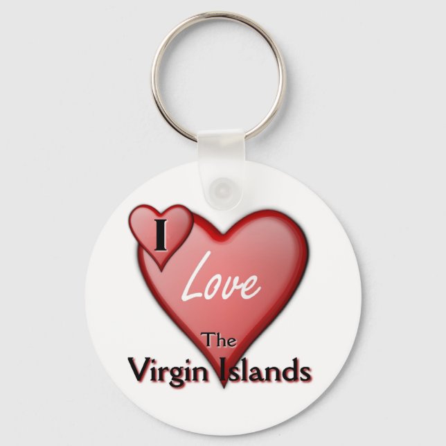 I Love The Virgin Islands Key Ring (Front)