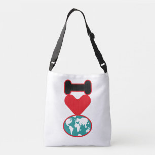 I LOVE THE WORLD BY MASANSER PIXELAT CROSSBODY BAG