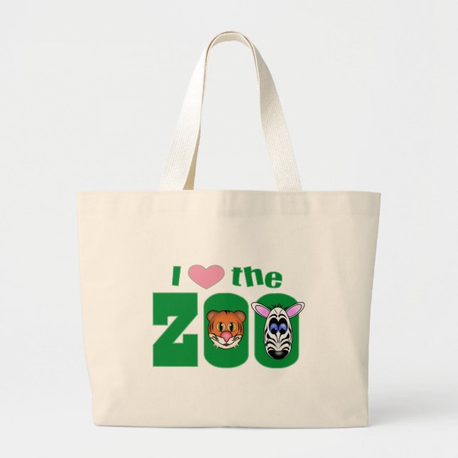 I Love the ZOO Large Tote Bag (Front)