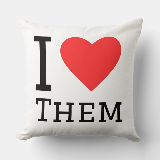 I love them square sticker cushion (Front)