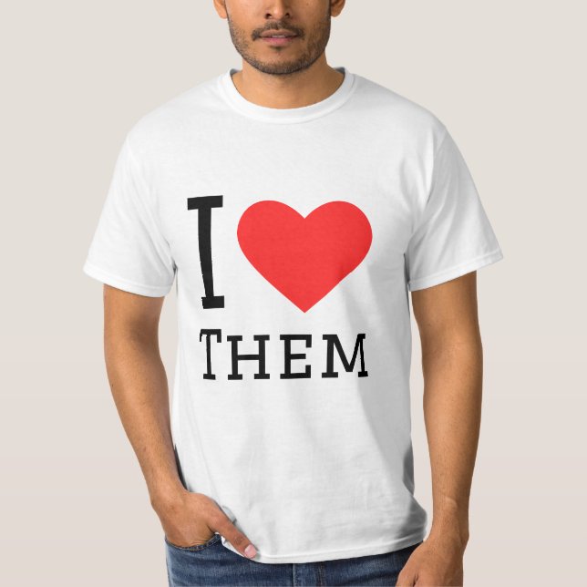 I love them square sticker T-Shirt (Front)