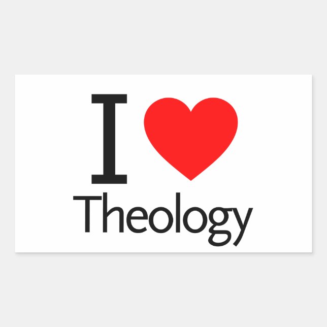 I Love Theology Rectangular Sticker (Front)