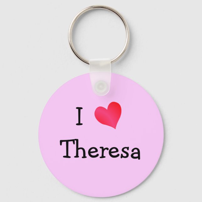 I Love Theresa Key Ring (Front)