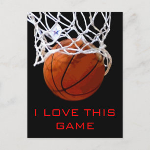 I Love This Game Basketball Motivational Postcard