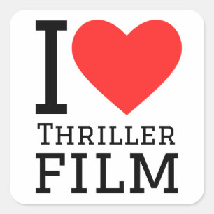 I love thriller film square sticker