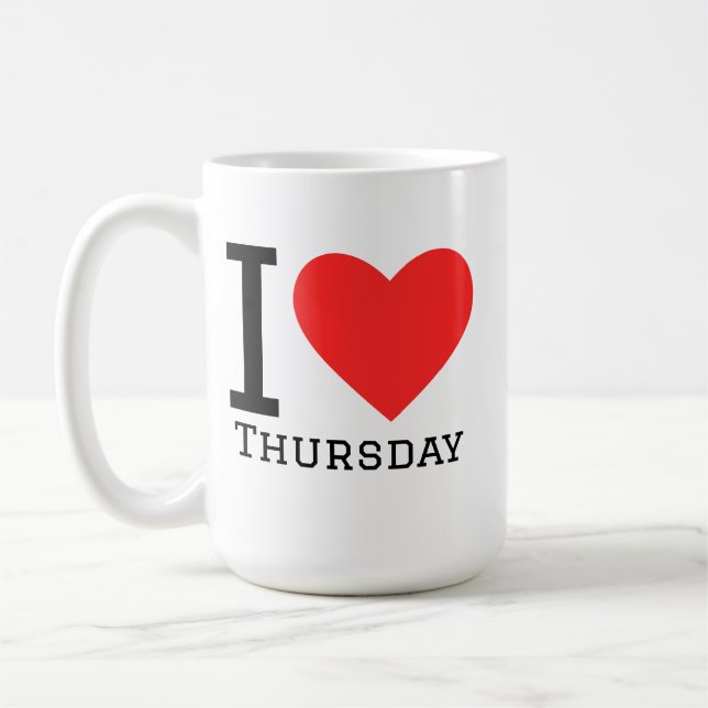 I love Thursday  Square Sticker Coffee Mug (Left)
