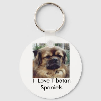 I  Love Tibetan Spaniels Key Ring