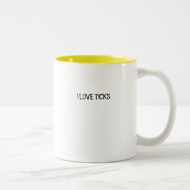 I LOVE TICKS Two-Tone COFFEE MUG (Right)