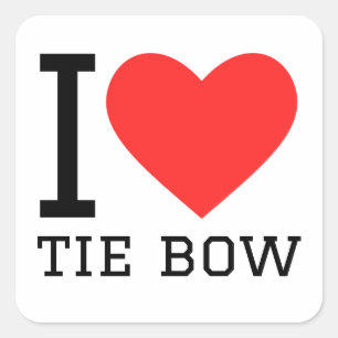 I love tie bow square sticker