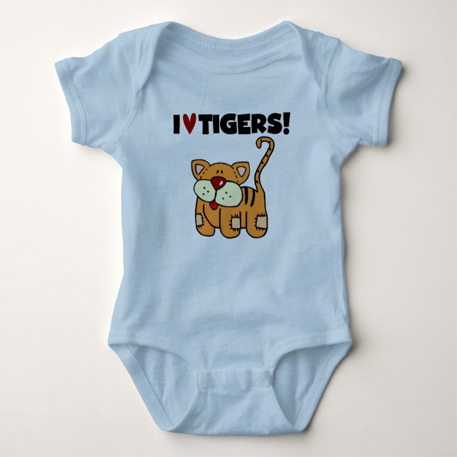 I Love Tigers Baby Bodysuit (Front)