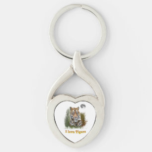 I love Tigers Key Ring