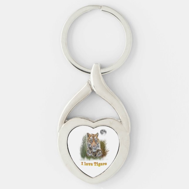 I love Tigers Key Ring (Front)