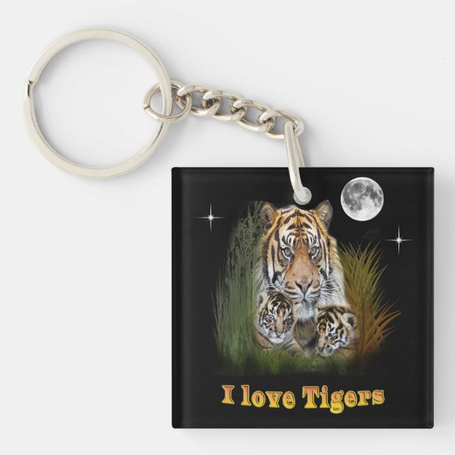 I love Tigers Key Ring (Front)