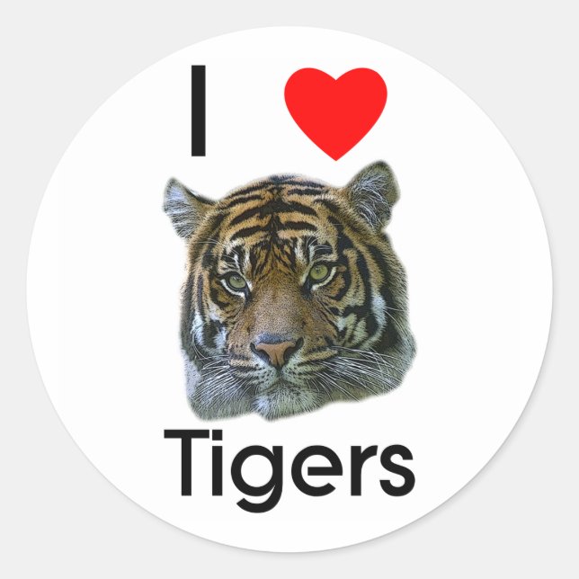 I love tigers Sticker (Front)