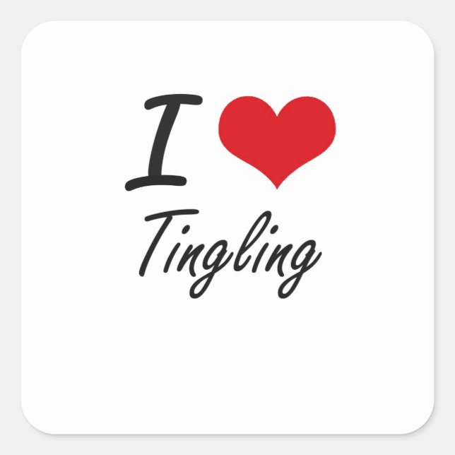 I love Tingling Square Sticker (Front)