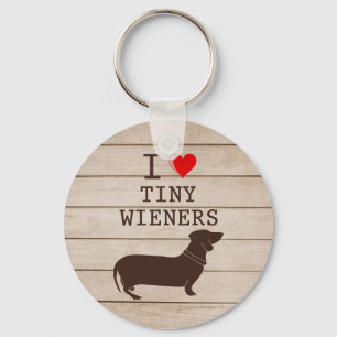 I Love Tiny Wieners Funny Dachshund Meme Key Ring