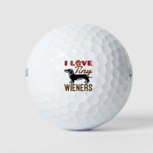 I Love Tiny Wieners Miniature Dachshund Doxie Golf Balls