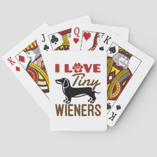 I Love Tiny Wieners Miniature Dachshund Doxie Playing Cards