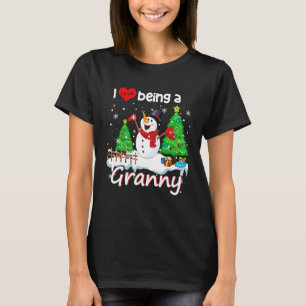 I Love To Be A Granny Christmas Snowman Expecting  T-Shirt