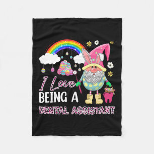 I Love To Be Dental Assistant Easter Eggs Basket G Fleece Blanket