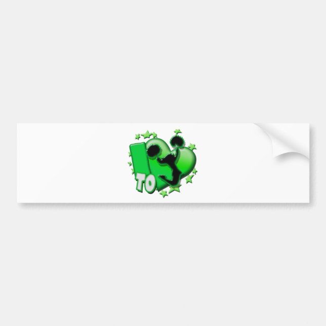 I Love to Cheer (Green) Bumper Sticker (Front)