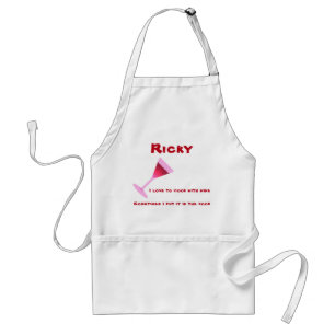 I love to cook with wine - personalised for him standard apron