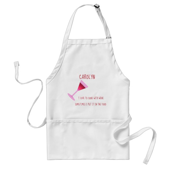I love to cook with wine - personalised standard apron (Front)