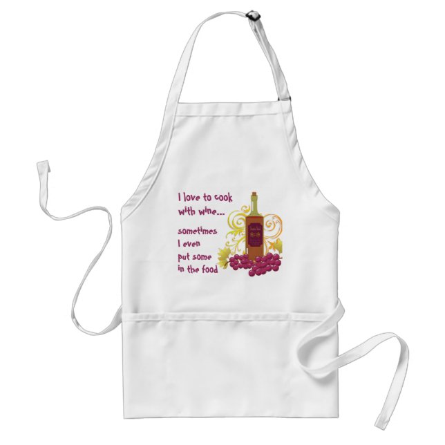 I Love to Cook with Wine...Wine & Grapes Standard Apron (Front)