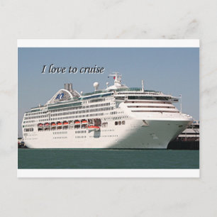 I love to cruise: cruise ship 2 postcard
