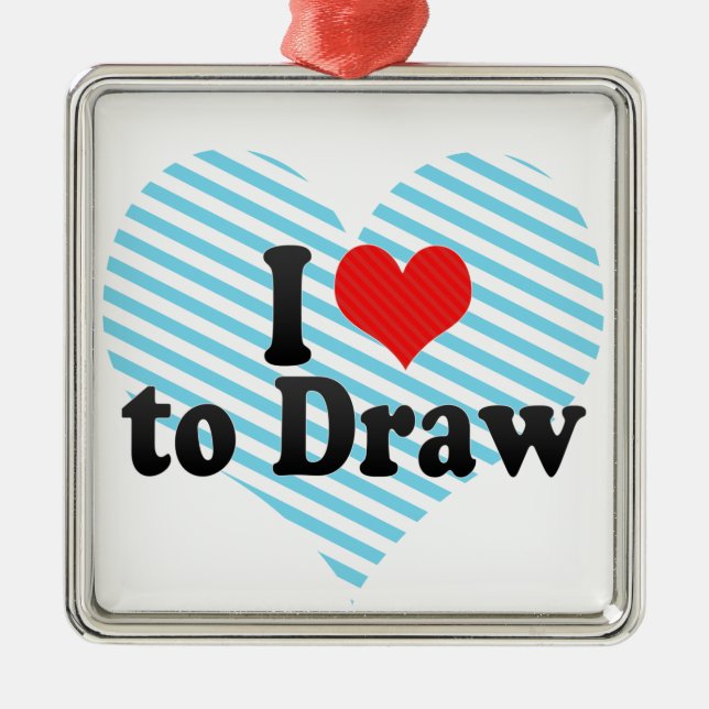 I Love to Draw Metal Tree Decoration (Front)