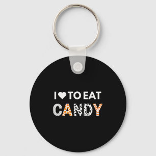 I Love To Eat Candy I'm Candy Halloween Couples Ma Key Ring