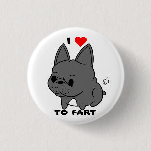 I Love to Fart Button (Black)