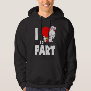 I Love To Fart Youth  Farter  Adult Bunny Rabbit Hoodie
