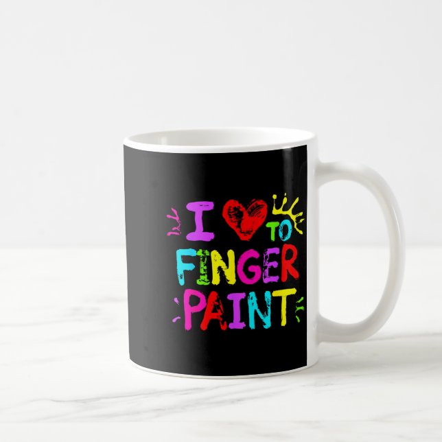 I Love To Finger Paint Couple Funny Valentine Day  Coffee Mug (Right)