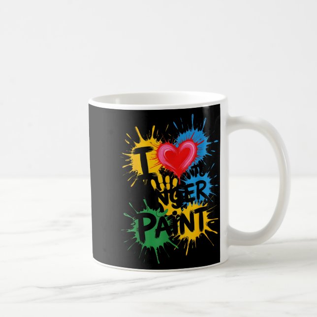 I Love To Finger Paint Couples Art Teacher Finger  Coffee Mug (Right)